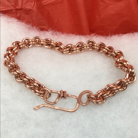 Men’s Chunky Byzantine Style Copper Bracelet - Picture 4 of 8